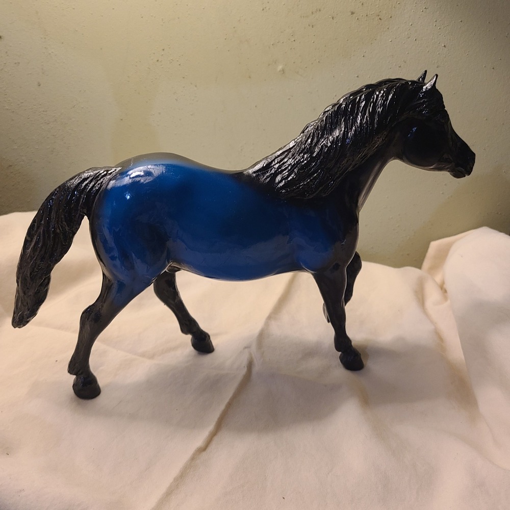 Breyer Haflinger Pony Horse Mold 156 Custom Black & Blue Chris Hess Traditional - Picture 4 of 8